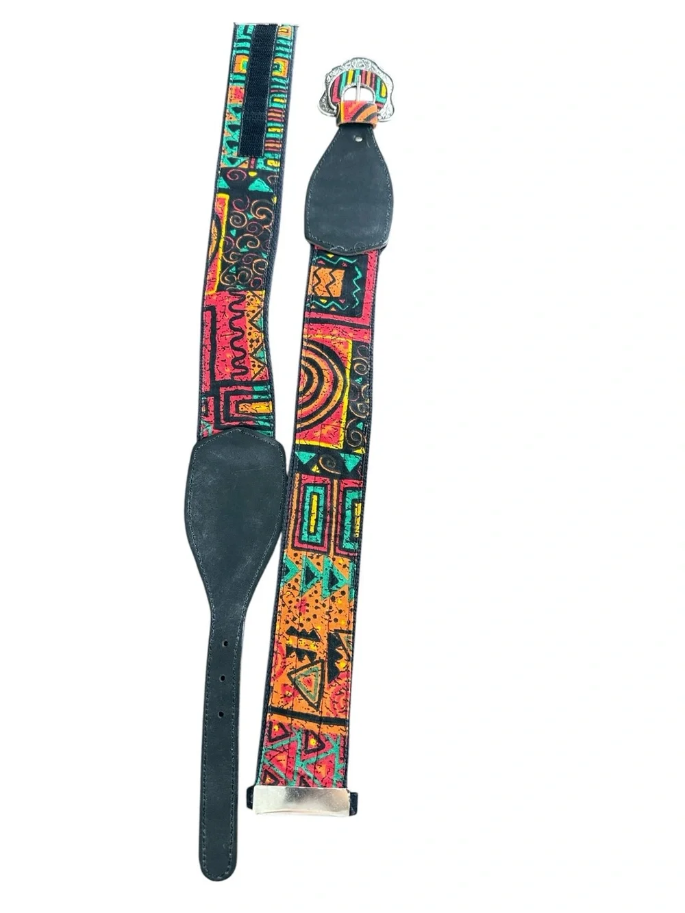 Vintage Geometric Artisan Print Statement Waist Belt OSFM